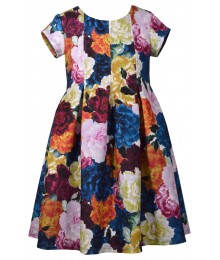 Bonnie Jean Multi-Color Scuba Sleeve Dress 